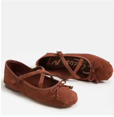 Zuri Strap Ballet Flat Rich Cognac