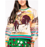 Queen of Sparkles Vintage Cowboy Santa Sweatshirt