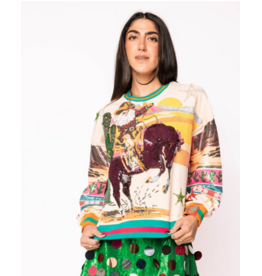 Queen of Sparkles Vintage Cowboy Santa Sweatshirt