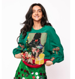Queen of Sparkles Green Christmas Living Room Sweatshirt