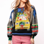 Queen of Sparkles Christmas Taxi NYC Sweatshirt