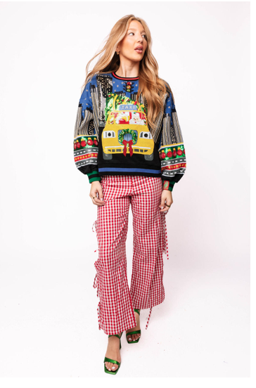 Queen of Sparkles Christmas Taxi NYC Sweatshirt