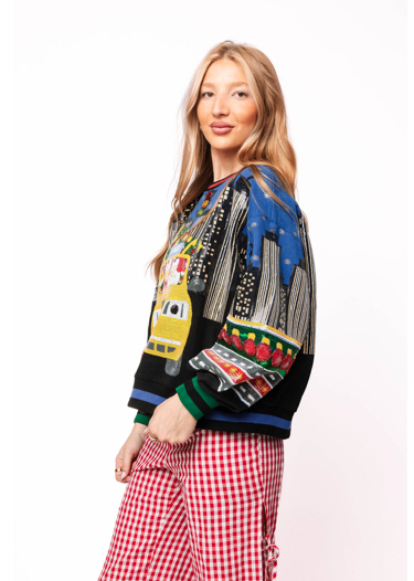 Queen of Sparkles Christmas Taxi NYC Sweatshirt
