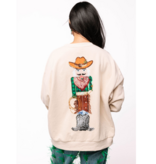 Queen of Sparkles Beige Cowboy Nutcracker Sweatshirt