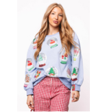 Queen of Sparkles Powder Blue Christmas Snow Globe Sweatshirt