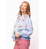 Queen of Sparkles Powder Blue Christmas Snow Globe Sweatshirt