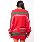 Queen of Sparkles Red, Green & Pink 'Sleigh Queen' Stripe Sweater