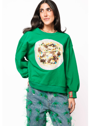 Queen of Sparkles Green Elf Spaghetti Sweatshirt