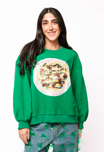 Queen of Sparkles Green Elf Spaghetti Sweatshirt