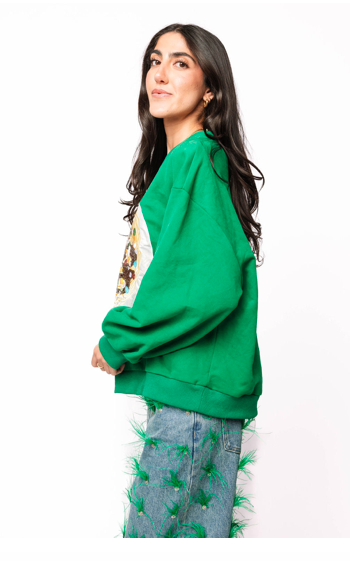 Queen of Sparkles Green Elf Spaghetti Sweatshirt