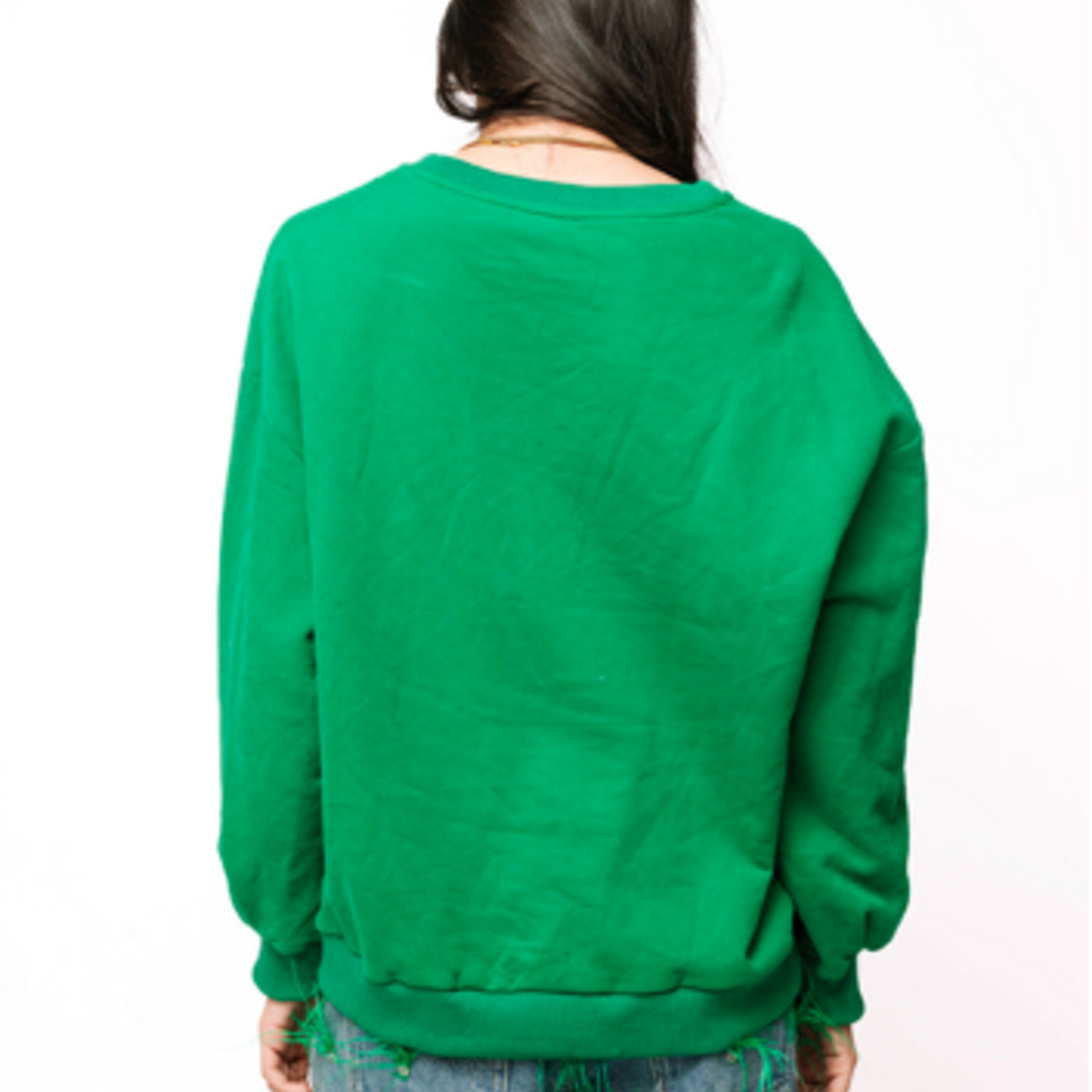 Queen of Sparkles Green Elf Spaghetti Sweatshirt