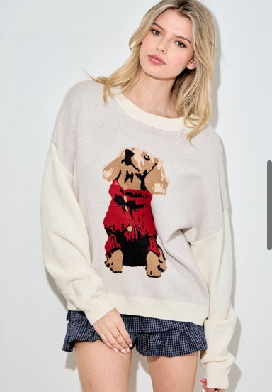 Cream Dachshund Sweater