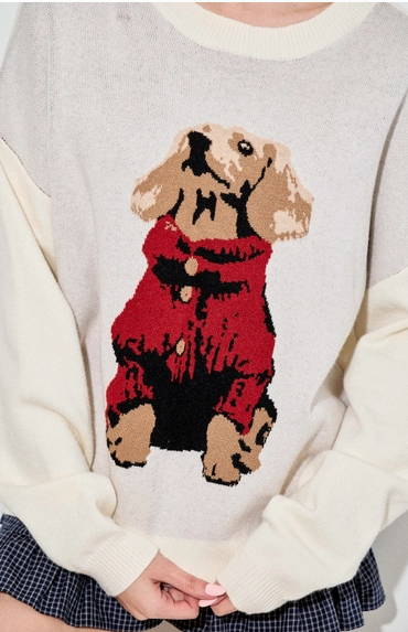 Cream Dachshund Sweater