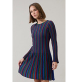 Sugar Lips Genesis Rainbow Stripe Knit Mini Dress