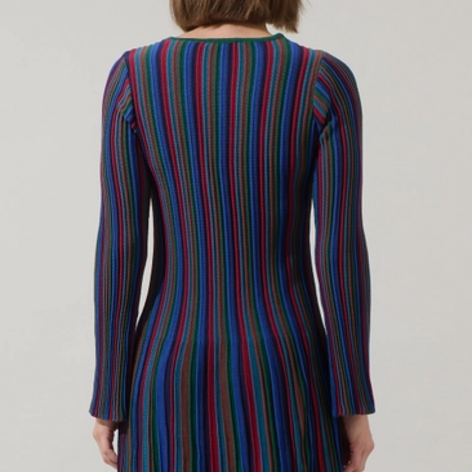 Sugar Lips Genesis Rainbow Stripe Knit Mini Dress