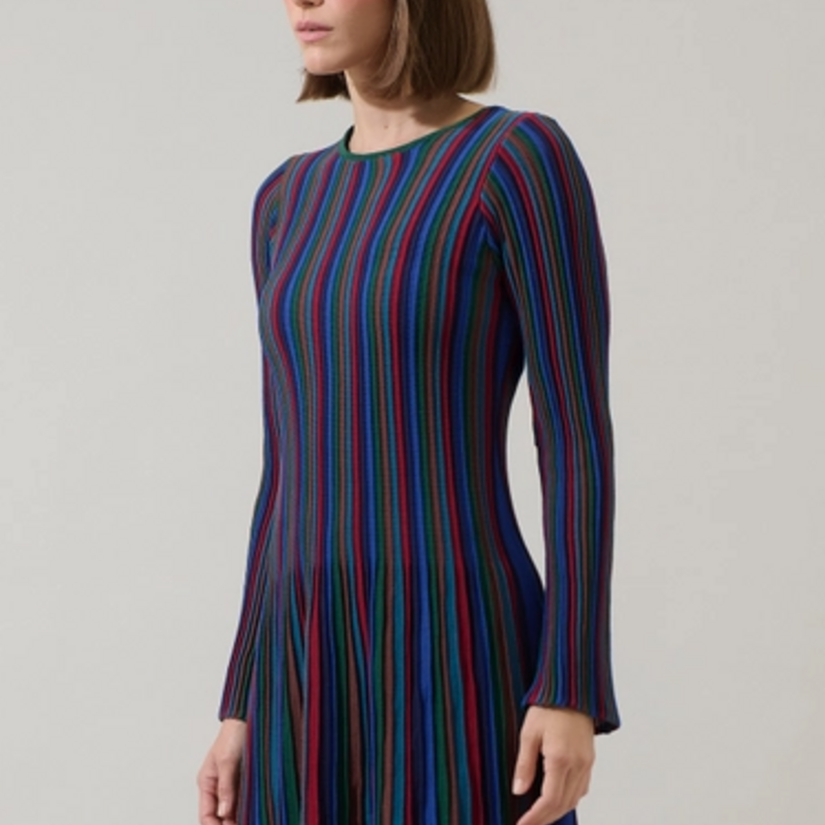 Sugar Lips Genesis Rainbow Stripe Knit Mini Dress