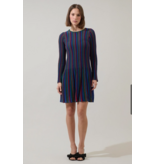 Sugar Lips Genesis Rainbow Stripe Knit Mini Dress