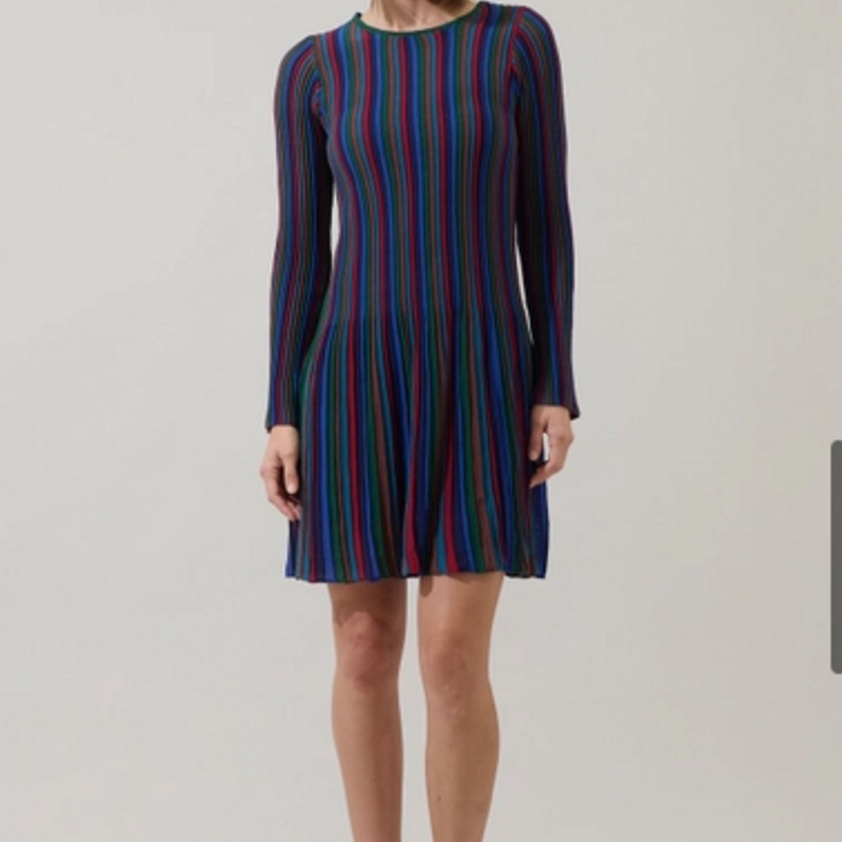 Sugar Lips Genesis Rainbow Stripe Knit Mini Dress