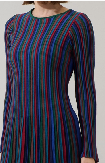 Sugar Lips Genesis Rainbow Stripe Knit Mini Dress