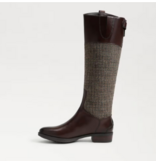 Sam Edelman Penny Leather Riding Boot Brown Plaid Fabric/Leather