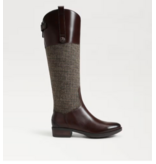 Sam Edelman Penny Leather Riding Boot Brown Plaid Fabric/Leather