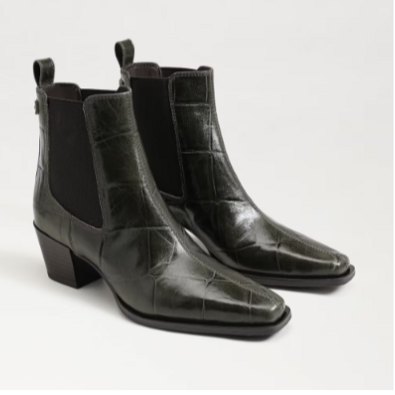 Sam Edelman Ashtyn Ankle Bootie Deep Olive Croco