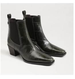 Sam Edelman Ashtyn Ankle Bootie Deep Olive Croco