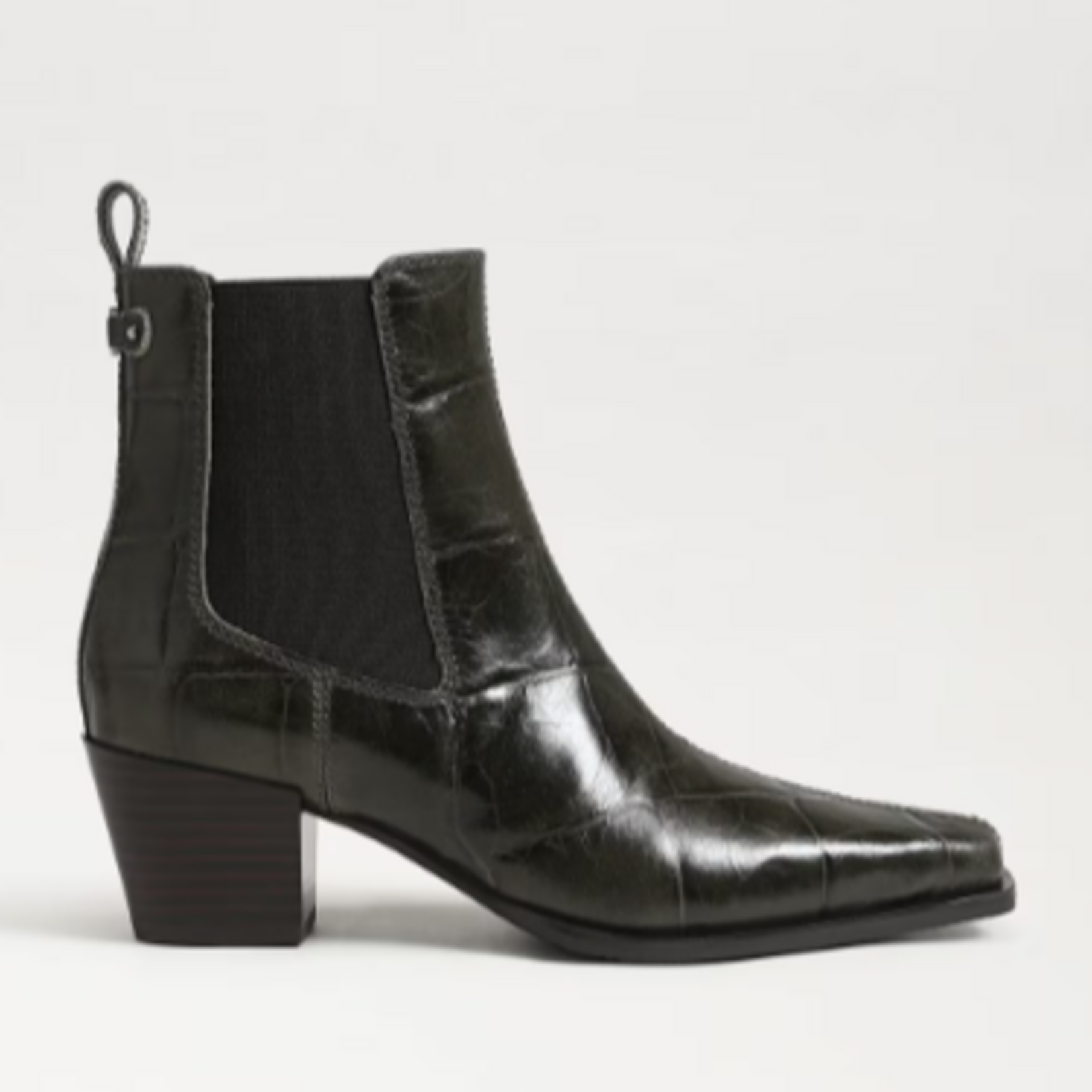 Sam Edelman Ashtyn Ankle Bootie Deep Olive Croco