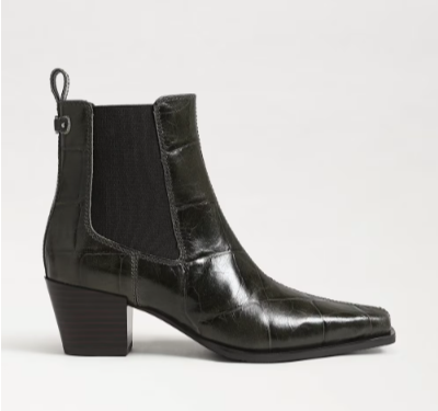 Sam Edelman Ashtyn Ankle Bootie Deep Olive Croco