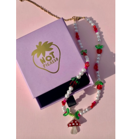 Mini Mushroom Beaded Necklace