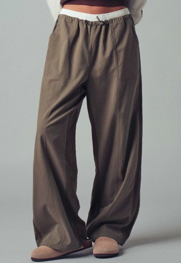 Drawstring Waist Wide-Leg Relaxed Pants