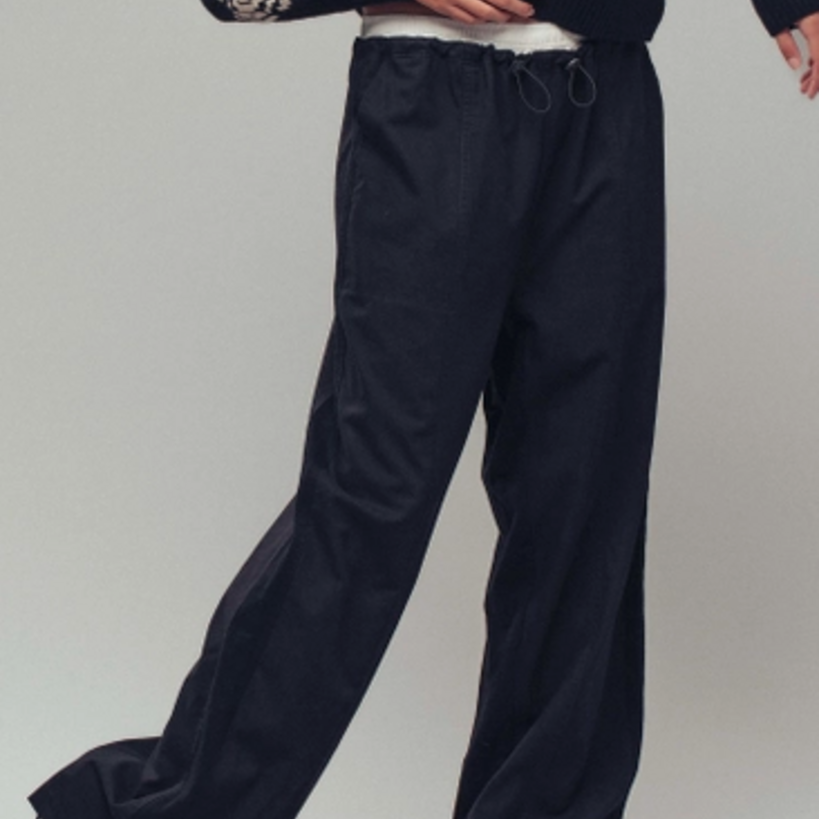 Drawstring Waist Wide-Leg Relaxed Pants