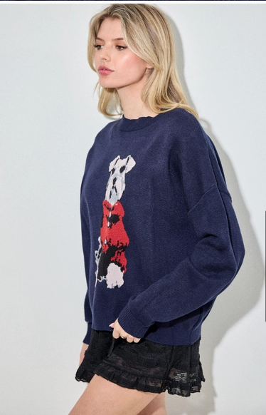 Navy Schnauzer Sweater