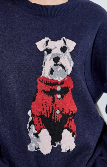 Navy Schnauzer Sweater