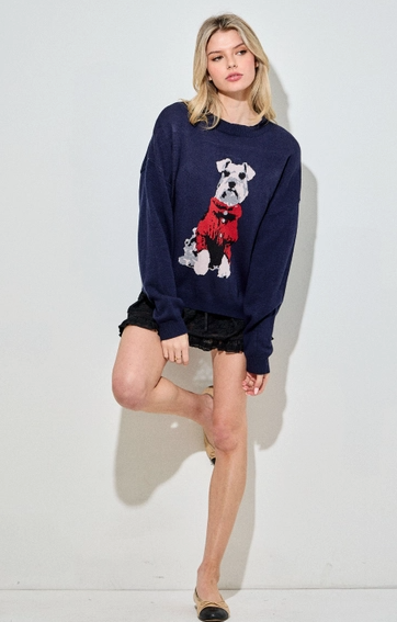 Navy Schnauzer Sweater