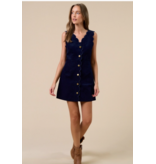 Chelsea Corduroy Scalloped Edge Mini Dress