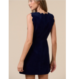Chelsea Corduroy Scalloped Edge Mini Dress