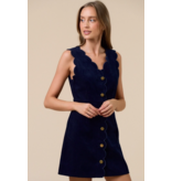 Chelsea Corduroy Scalloped Edge Mini Dress