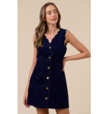 Chelsea Corduroy Scalloped Edge Mini Dress