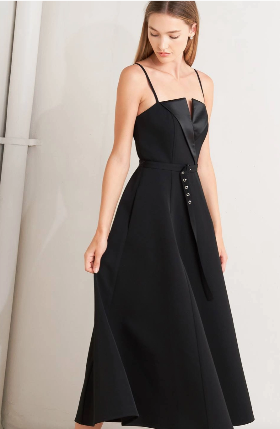 Black Tux Midi Dress