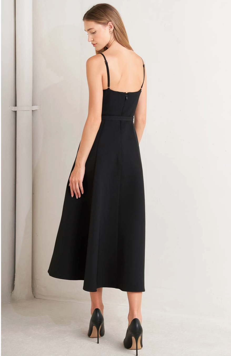 Black Tux Midi Dress