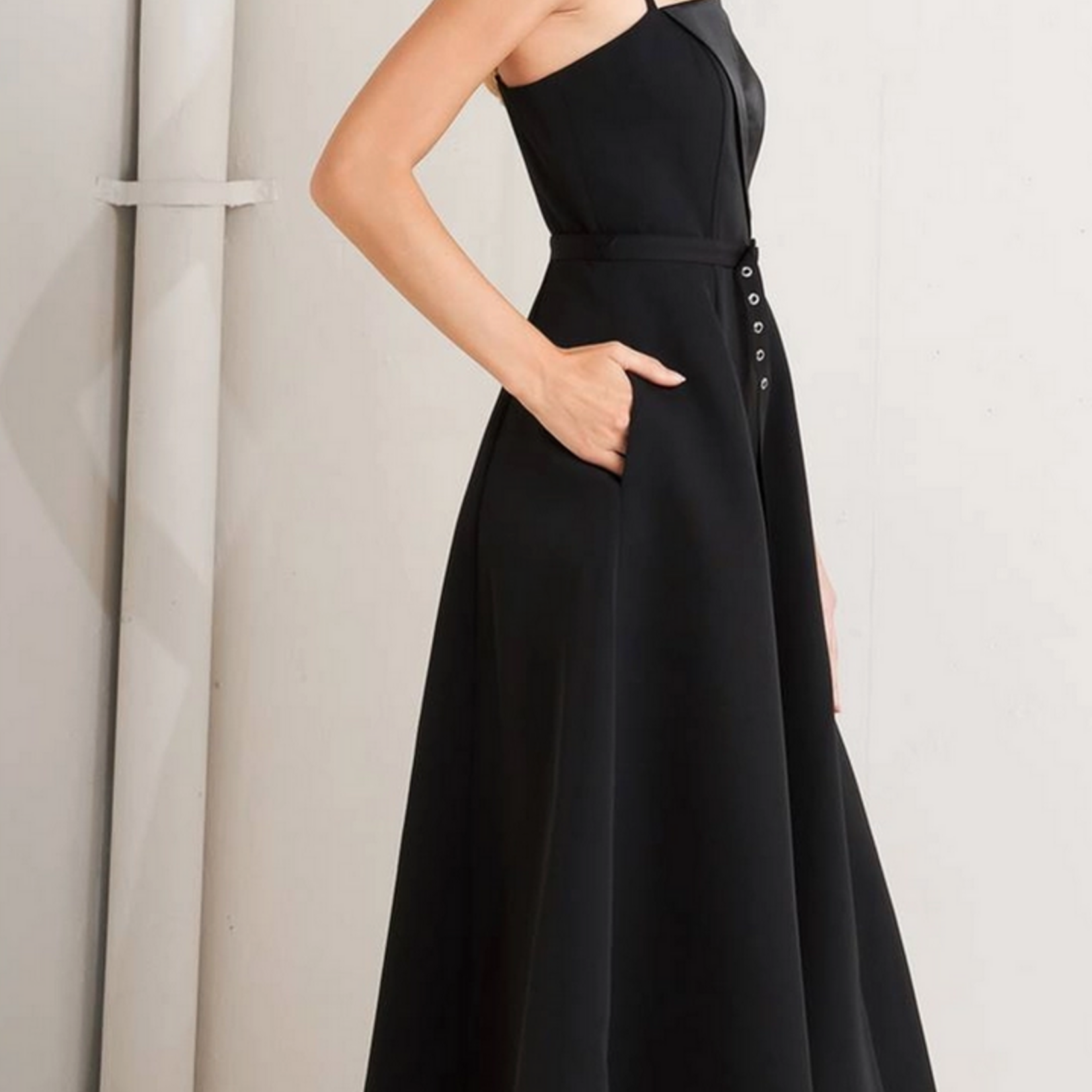 Black Tux Midi Dress