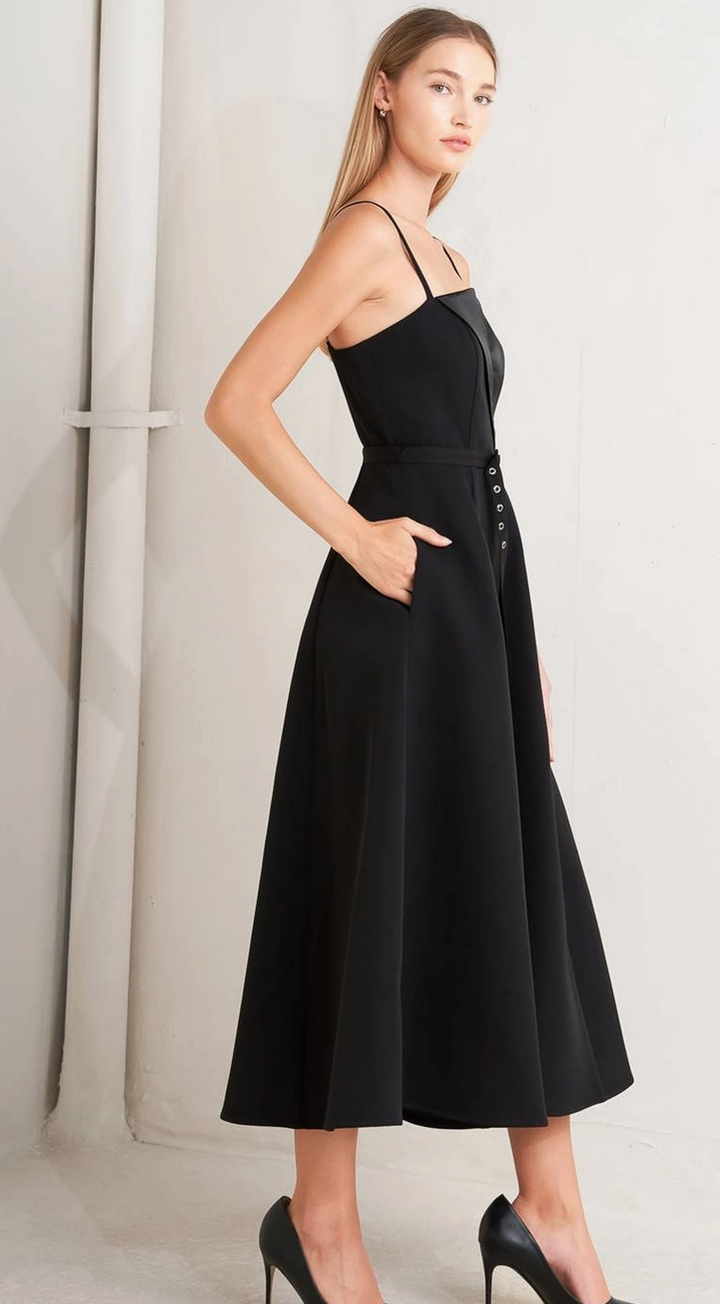 Black Tux Midi Dress