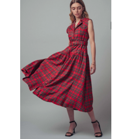 Holly Vintage Plaid Belted Classic Dress