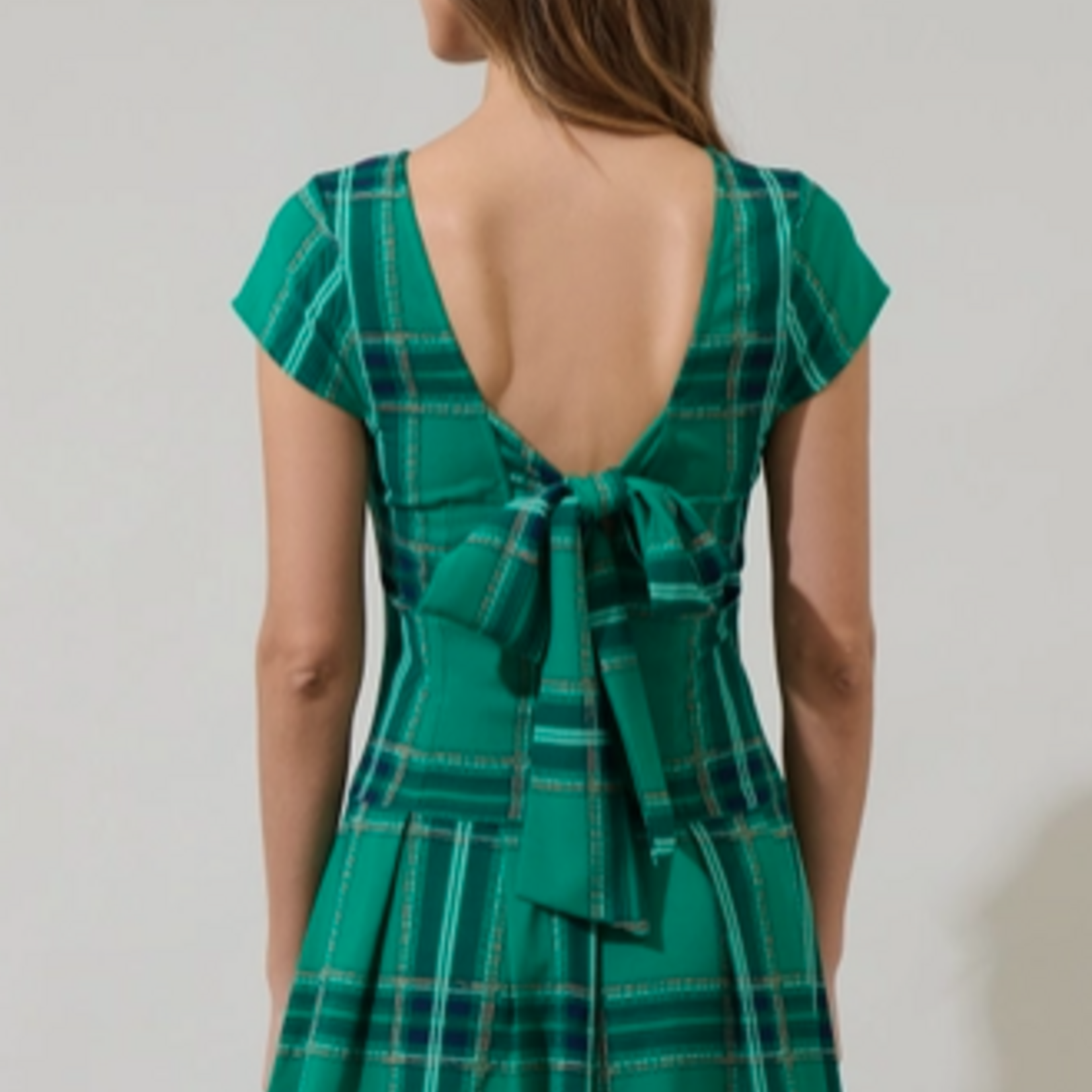 Sugar Lips Woodland Jade Mali Pleated Mini Dress