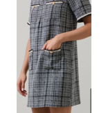 Sugar Lips Audrey Tweed Collar Mini Dress