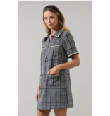 Sugar Lips Audrey Tweed Collar Mini Dress