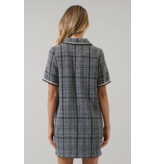Sugar Lips Audrey Tweed Collar Mini Dress