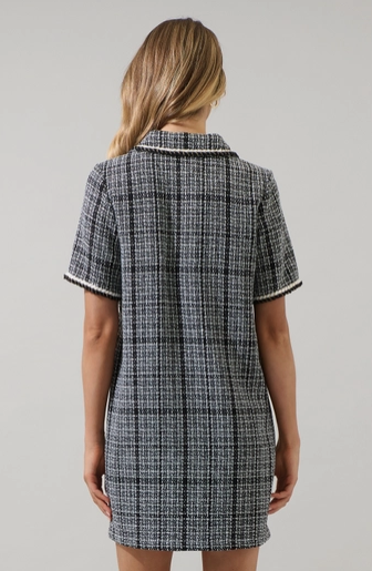 Sugar Lips Audrey Tweed Collar Mini Dress