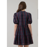 Sugar Lips Chapman Plaid Jacey Babydoll Mini Dress